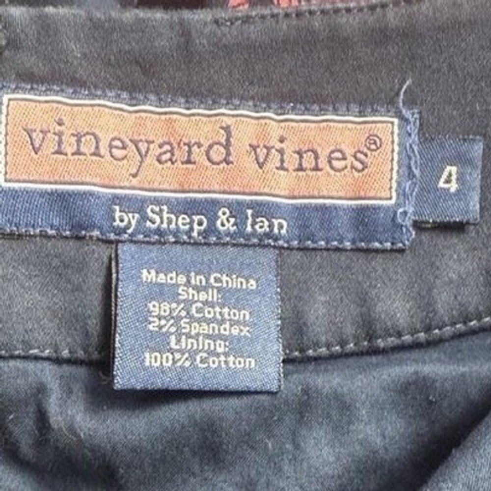 Vineyard Vines By Shep & Ian Navy Pink Chain Print Sleeveless Shift Dress Size 4 - Picture 3 of 4